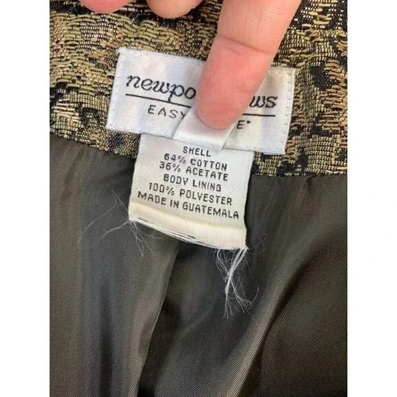 Newport News Brocade Jacquard Button Jacket Vintage Pea Coat Mid Length Women 12 - Picture 7 of 12